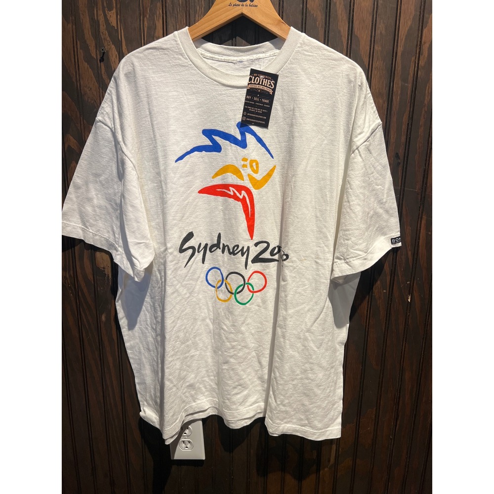 Vintage Sydney 2000 Olympic Games Graphic T-Shirt White Short Sleeve Tee Large
